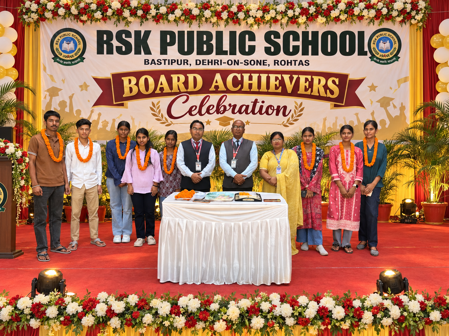 RSK Public School CBSE Board Achievers Celebration with faculty and toppers